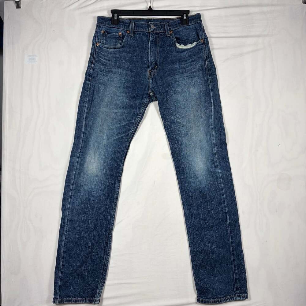 Levi's 501 Button Fly Straight Jeans Blue Denim Size 30x30